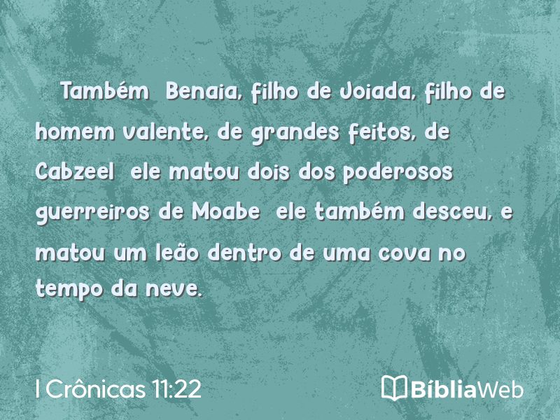 I Crônicas 11:22 em imagem para compartilhar