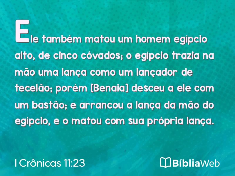 I Crônicas 11:23 em imagem para compartilhar