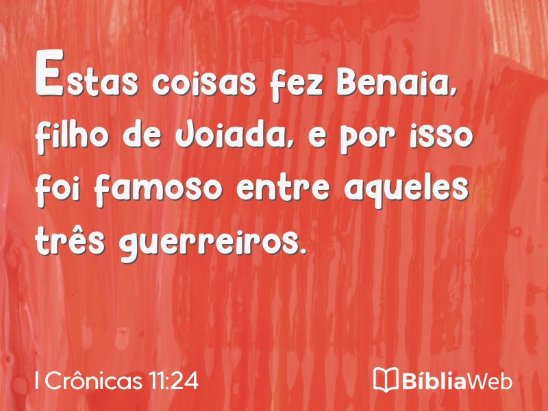 I Crônicas 11:24 em imagem para compartilhar