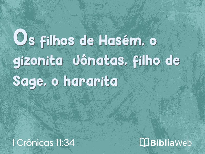I Crônicas 11:34 em imagem para compartilhar