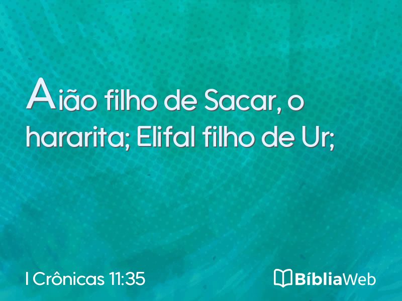 I Crônicas 11:35 em imagem para compartilhar