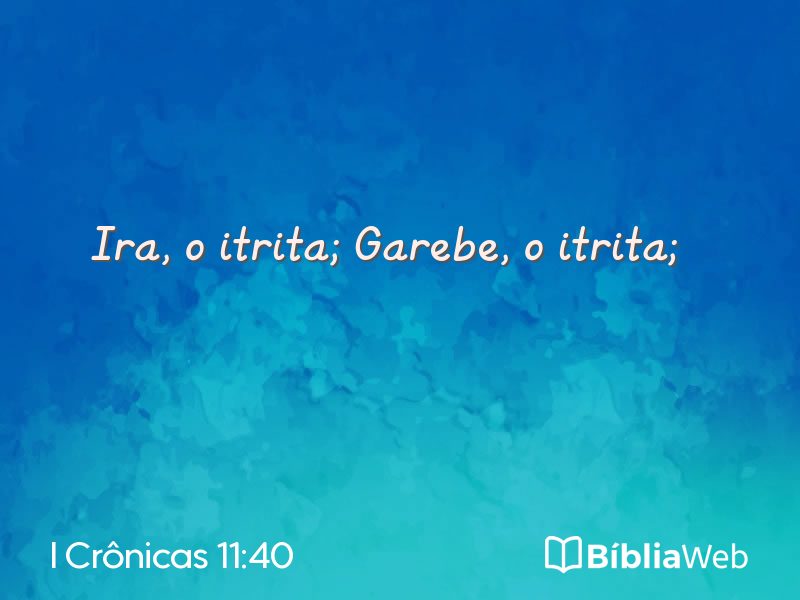 I Crônicas 11:40 em imagem para compartilhar