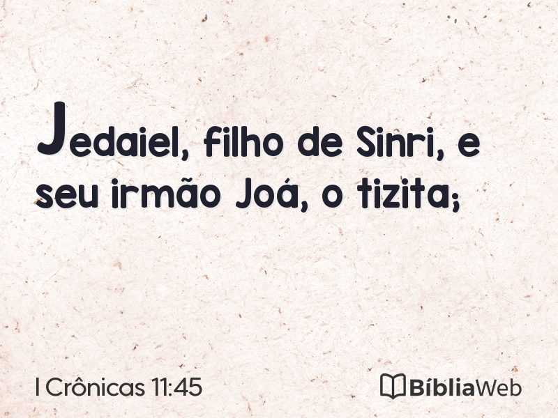 I Crônicas 11:45 em imagem para compartilhar