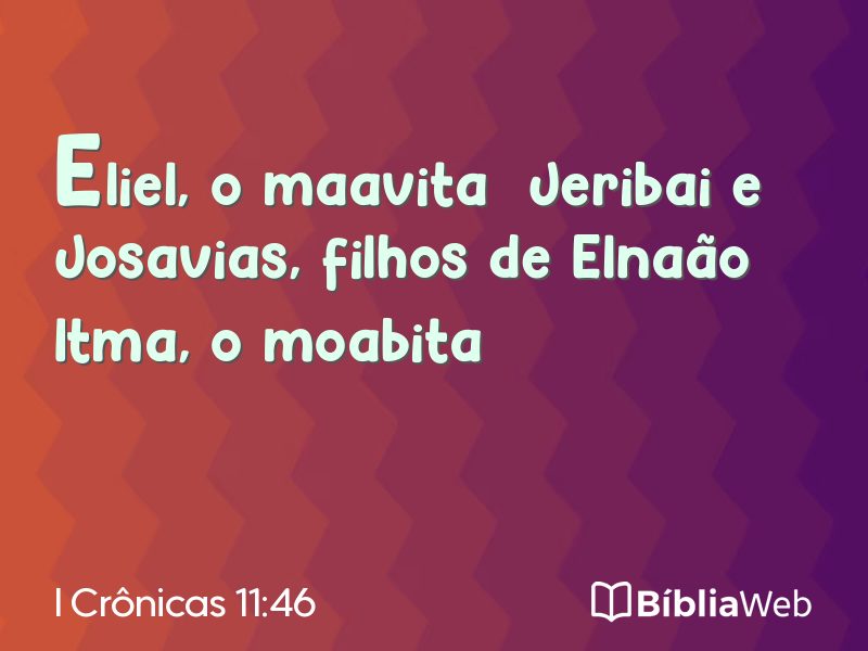I Crônicas 11:46 em imagem para compartilhar