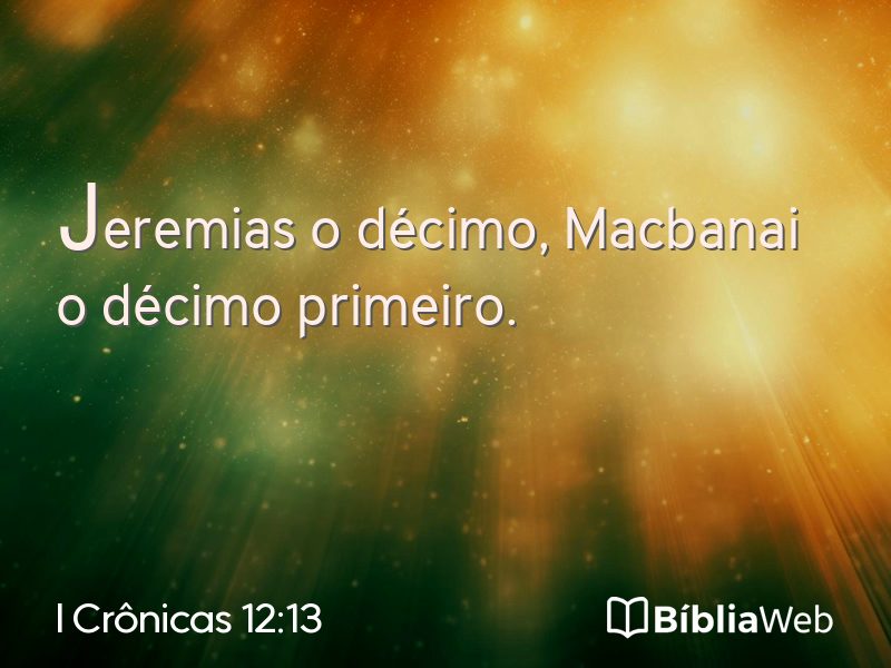 I Crônicas 12:13 em imagem para compartilhar