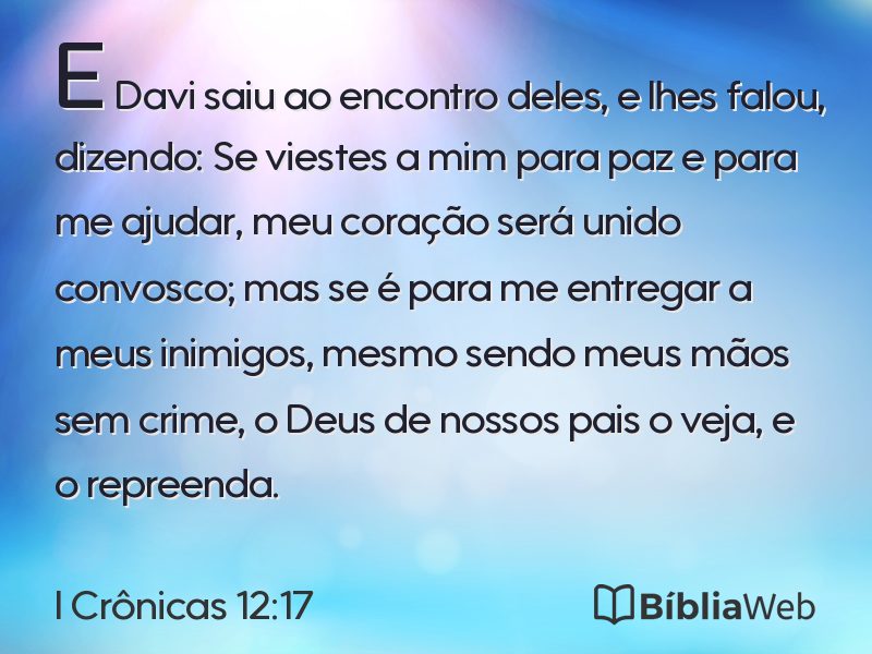 I Crônicas 12:17 em imagem para compartilhar