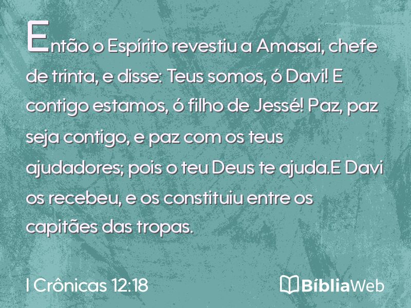 I Crônicas 12:18 em imagem para compartilhar
