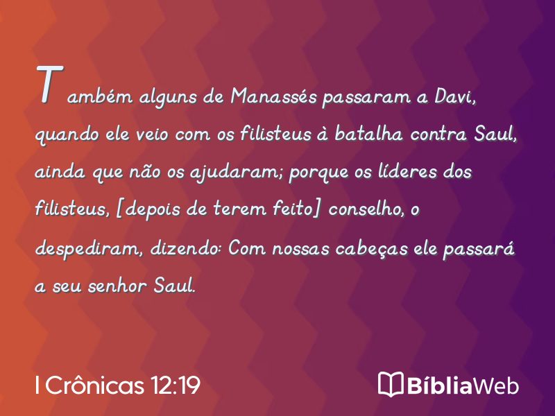 I Crônicas 12:19 em imagem para compartilhar