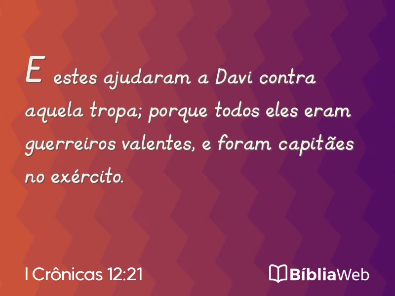 I Crônicas 12:21 em imagem para compartilhar