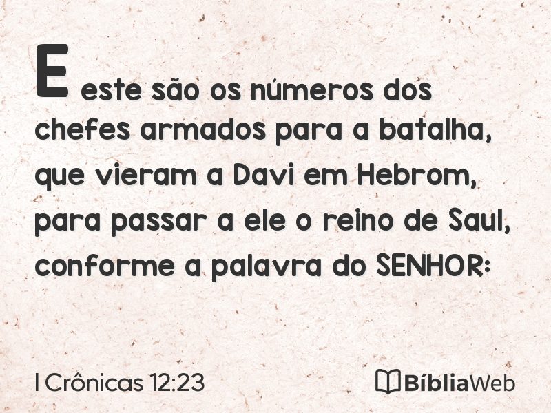I Crônicas 12:23 em imagem para compartilhar