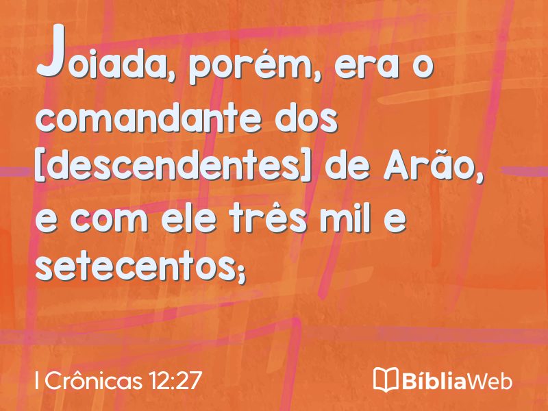 I Crônicas 12:27 em imagem para compartilhar