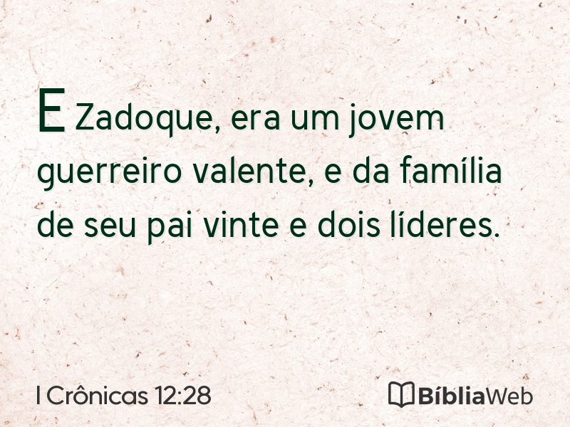 I Crônicas 12:28 em imagem para compartilhar