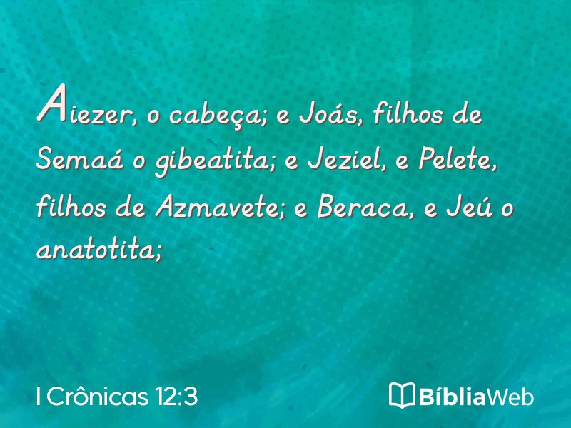 I Crônicas 12:3 em imagem para compartilhar