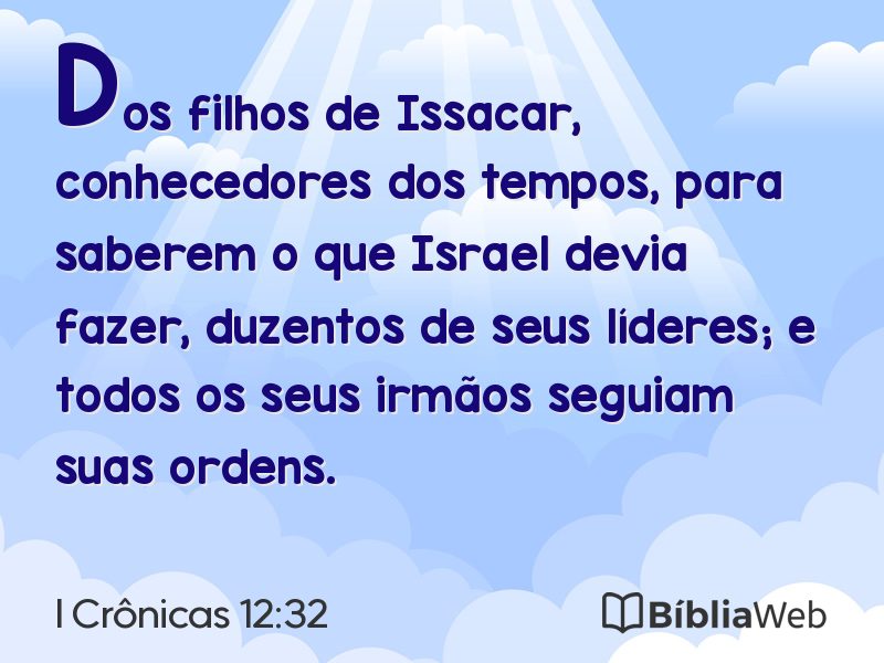 I Crônicas 12:32 em imagem para compartilhar