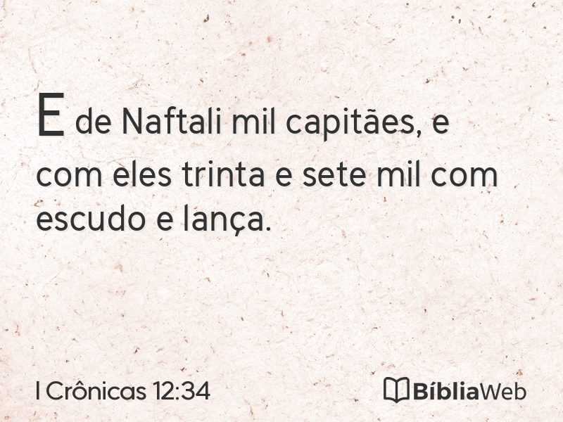 I Crônicas 12:34 em imagem para compartilhar