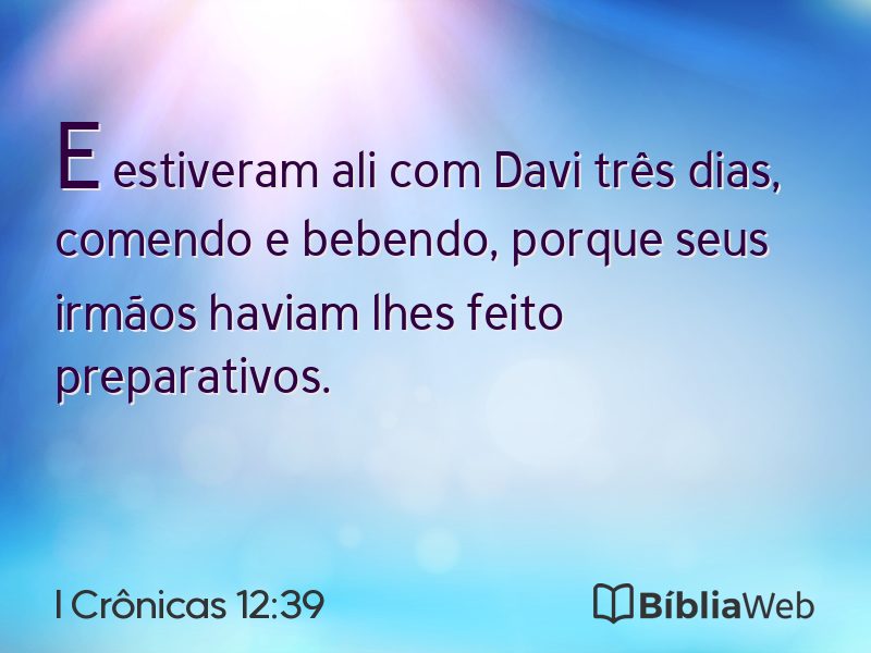 I Crônicas 12:39 em imagem para compartilhar