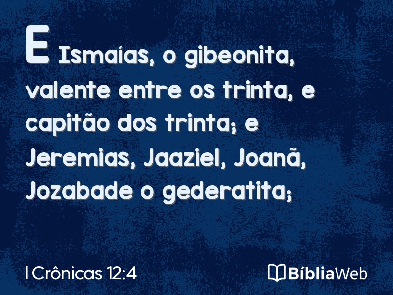 I Crônicas 12:4 em imagem para compartilhar