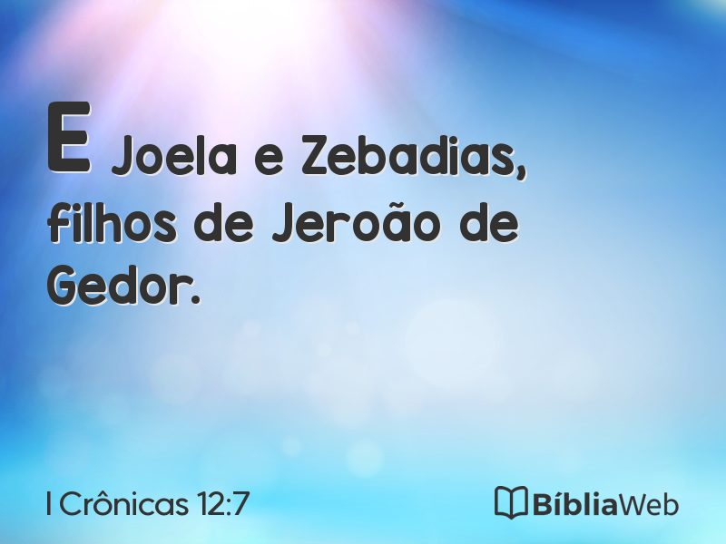 I Crônicas 12:7 em imagem para compartilhar