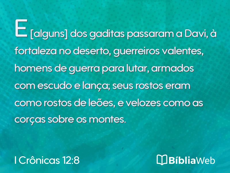 I Crônicas 12:8 em imagem para compartilhar