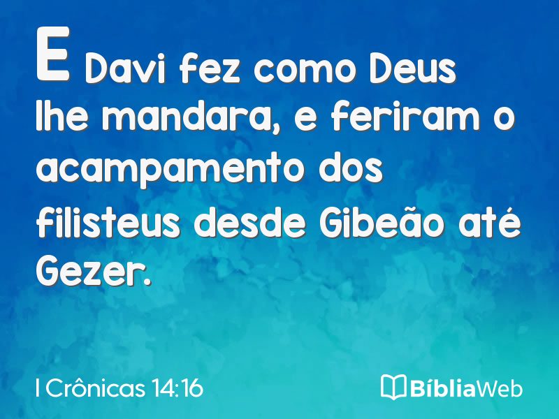 I Crônicas 14:16 em imagem para compartilhar