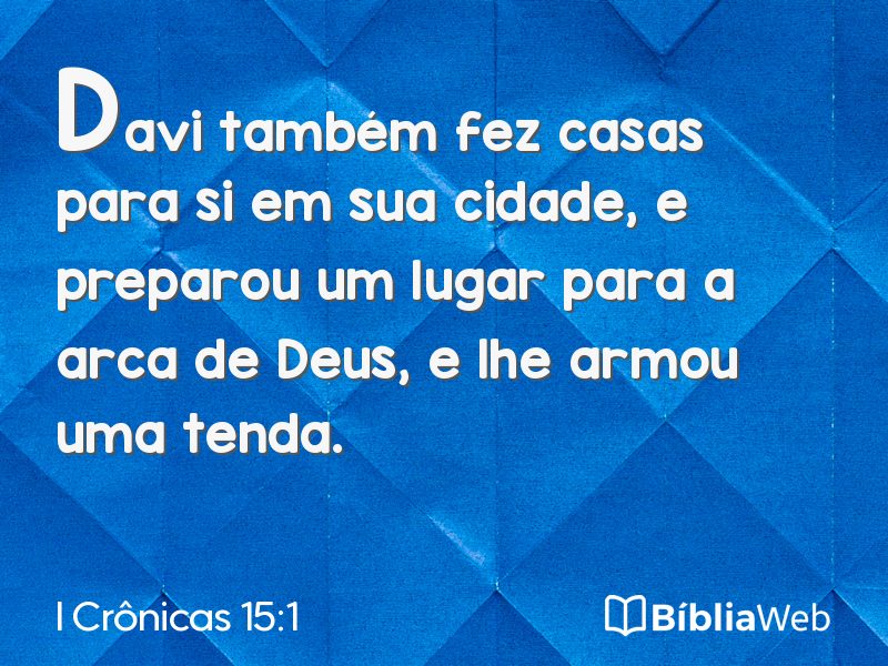 I Crônicas 15:1 em imagem para compartilhar