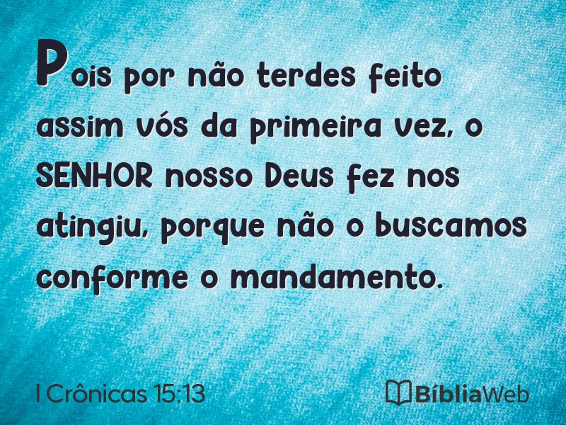 I Crônicas 15:13 em imagem para compartilhar