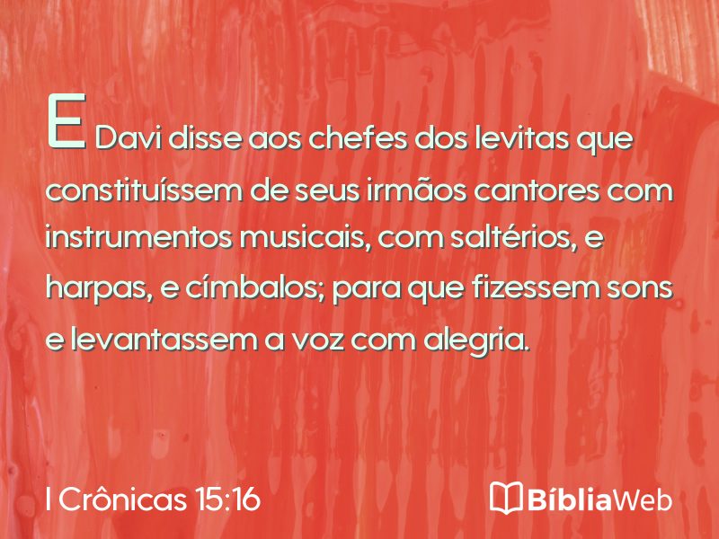 I Crônicas 15:16 em imagem para compartilhar