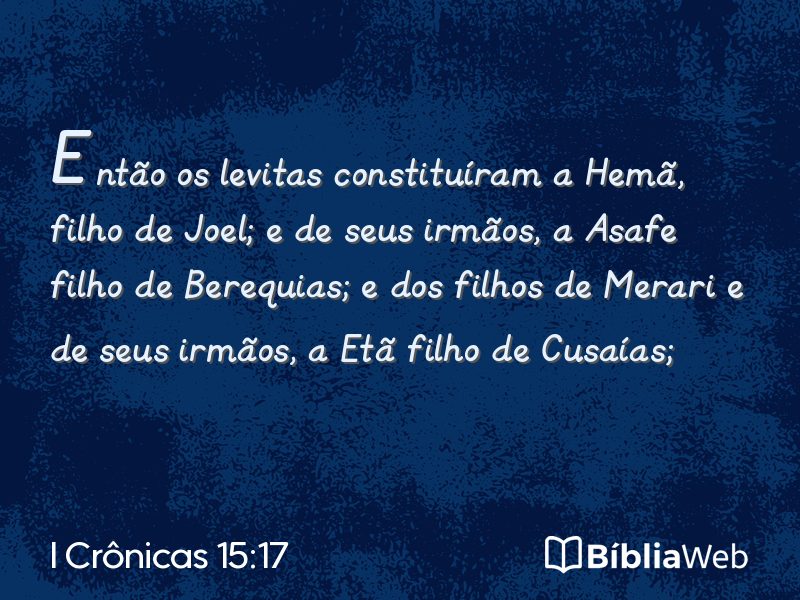 I Crônicas 15:17 em imagem para compartilhar