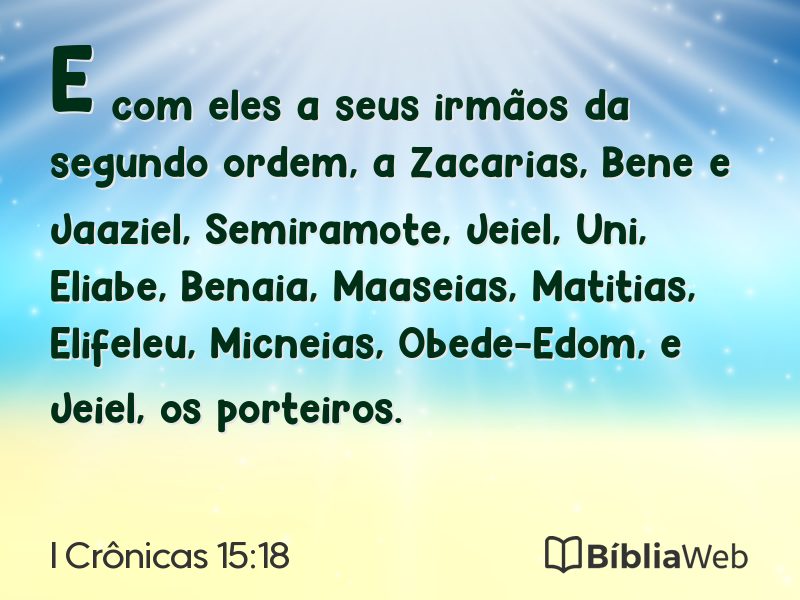 I Crônicas 15:18 em imagem para compartilhar