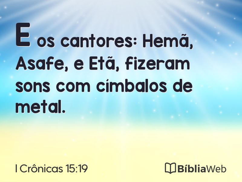 I Crônicas 15:19 em imagem para compartilhar