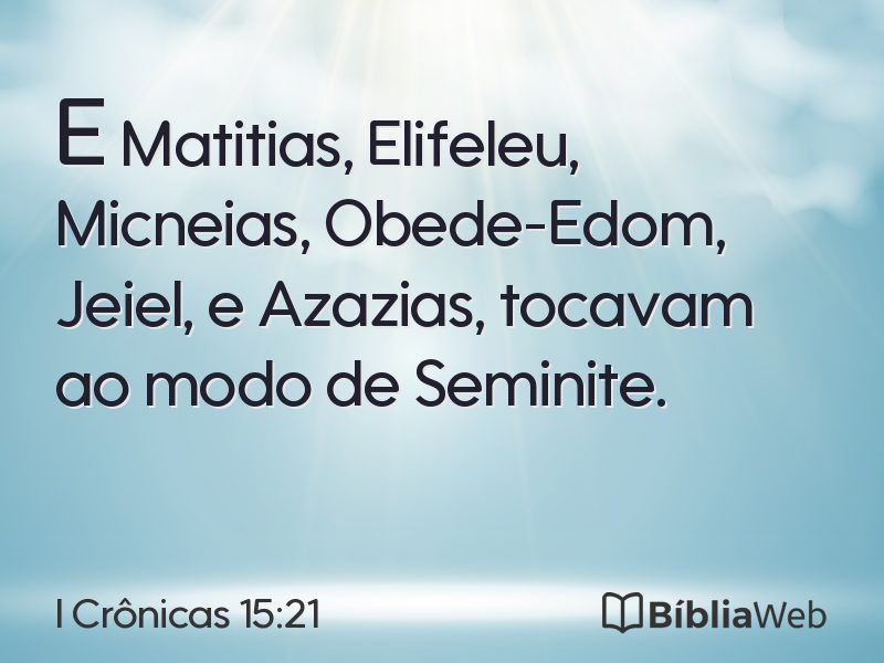 I Crônicas 15:21 em imagem para compartilhar