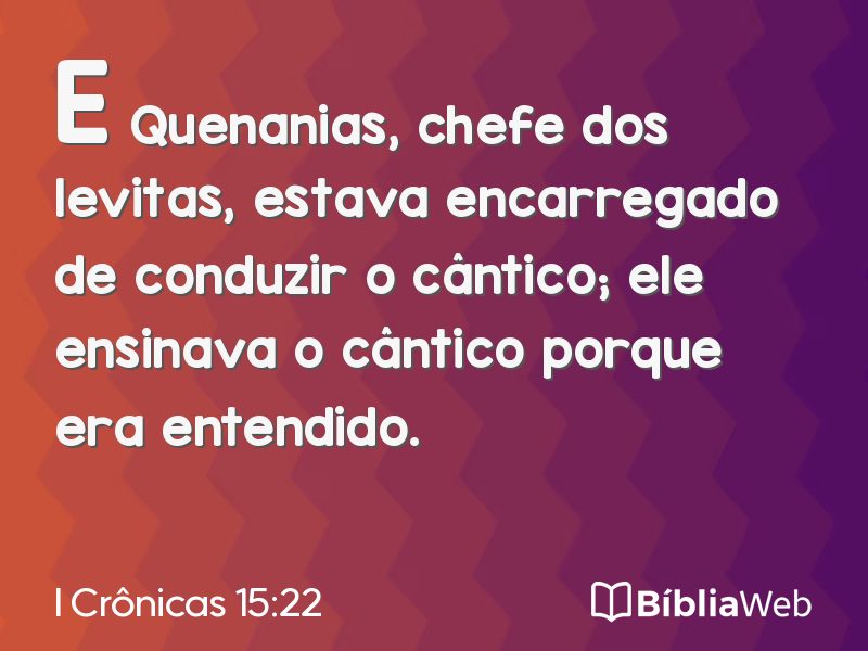 I Crônicas 15:22 em imagem para compartilhar