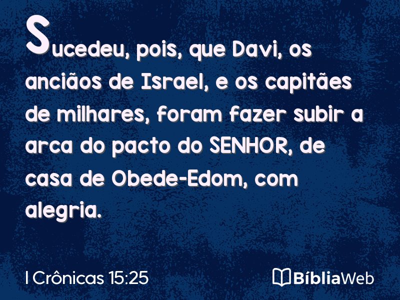 I Crônicas 15:25 em imagem para compartilhar
