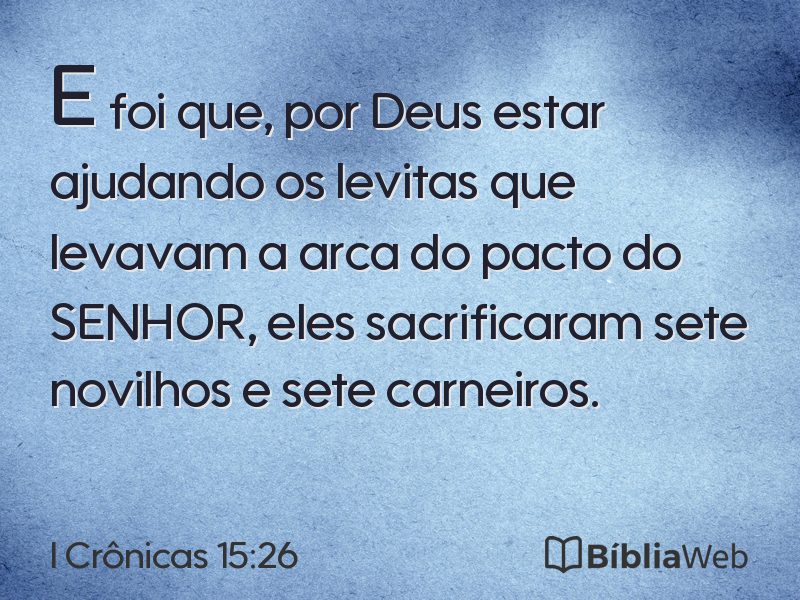 I Crônicas 15:26 em imagem para compartilhar