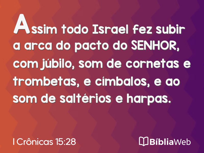 I Crônicas 15:28 em imagem para compartilhar
