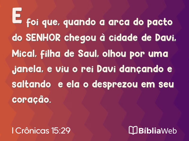 I Crônicas 15:29 em imagem para compartilhar