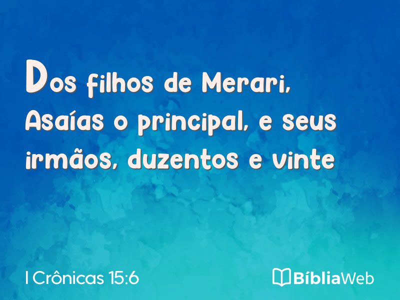 I Crônicas 15:6 em imagem para compartilhar