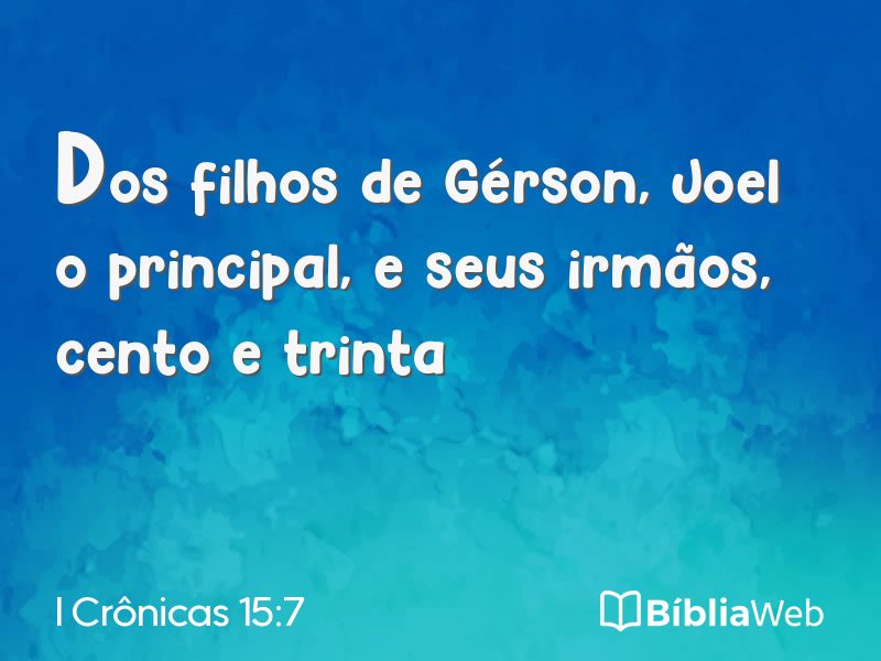 I Crônicas 15:7 em imagem para compartilhar