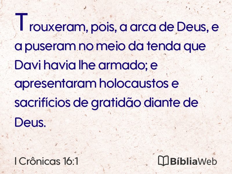 I Crônicas 16:1 em imagem para compartilhar