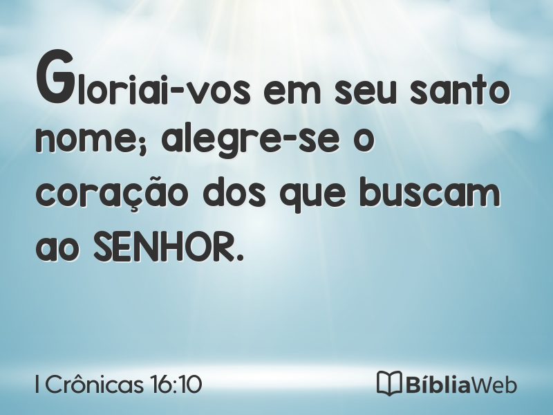 I Crônicas 16:10 em imagem para compartilhar