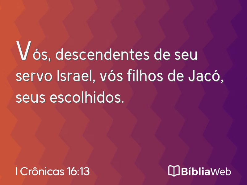 I Crônicas 16:13 em imagem para compartilhar