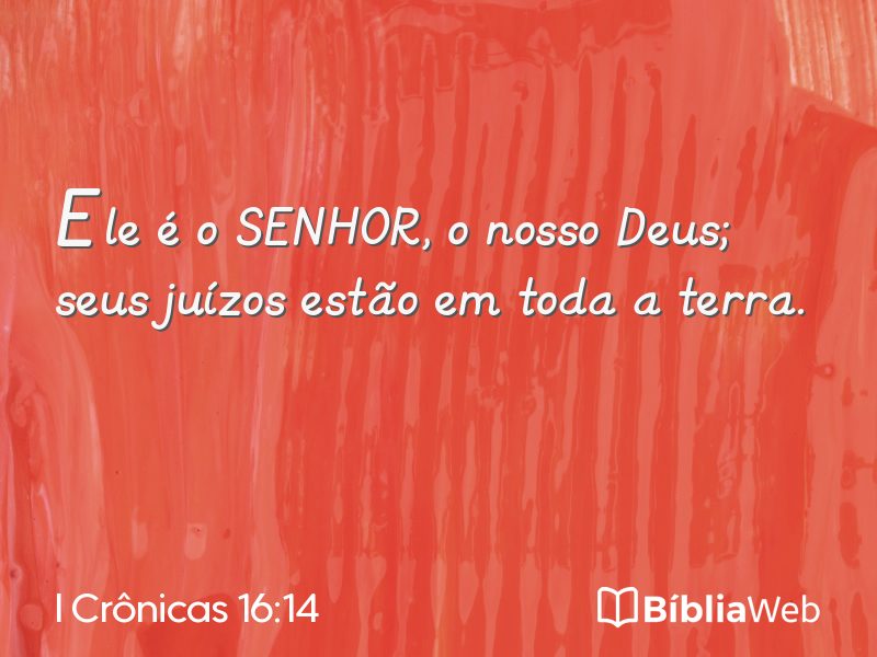 I Crônicas 16:14 em imagem para compartilhar