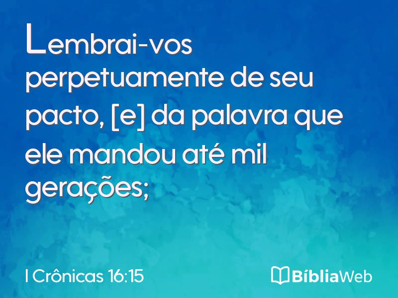 I Crônicas 16:15 em imagem para compartilhar