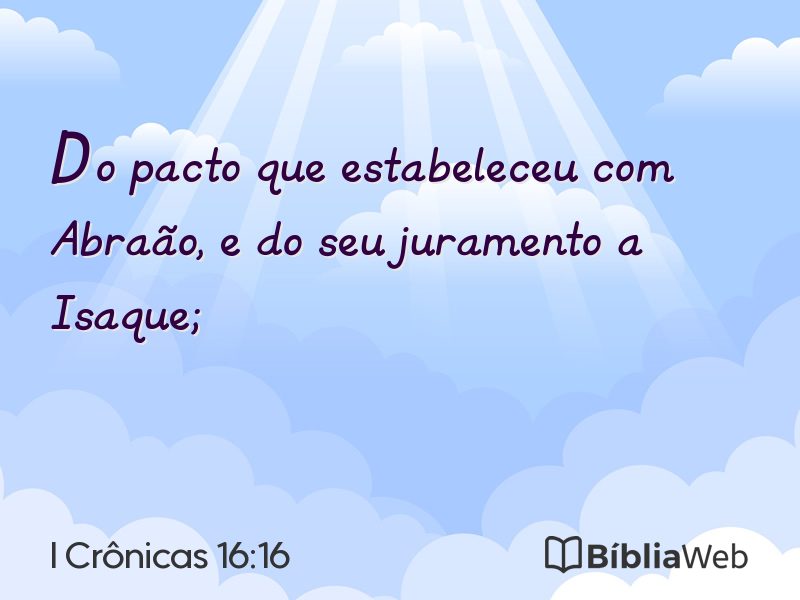I Crônicas 16:16 em imagem para compartilhar