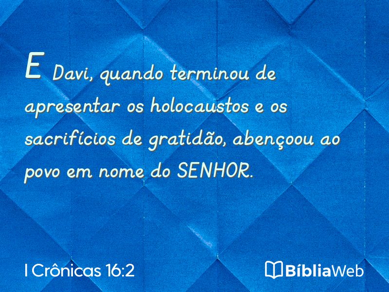 I Crônicas 16:2 em imagem para compartilhar