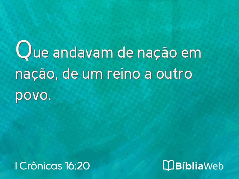 I Crônicas 16:20 em imagem para compartilhar