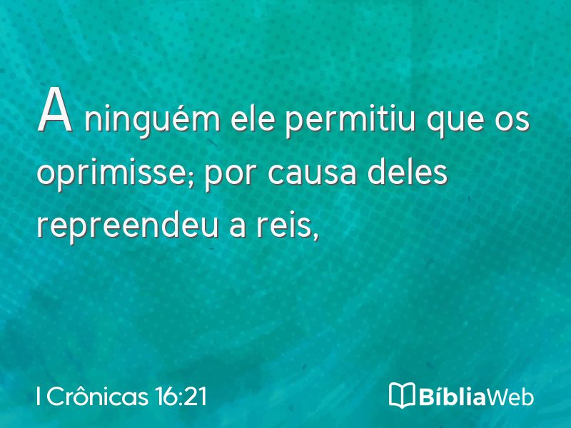 I Crônicas 16:21 em imagem para compartilhar