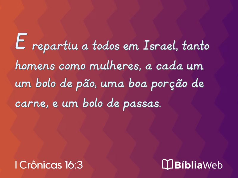 I Crônicas 16:3 em imagem para compartilhar