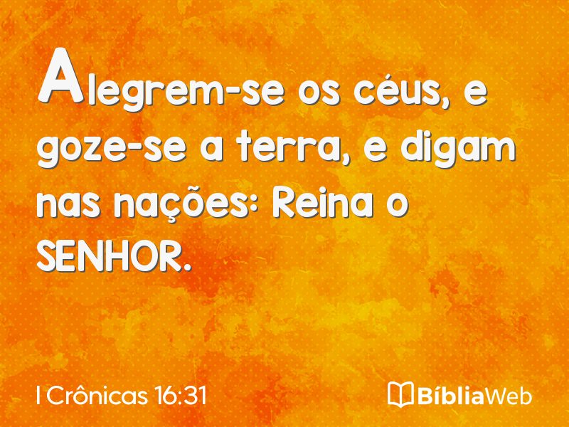 I Crônicas 16:31 em imagem para compartilhar