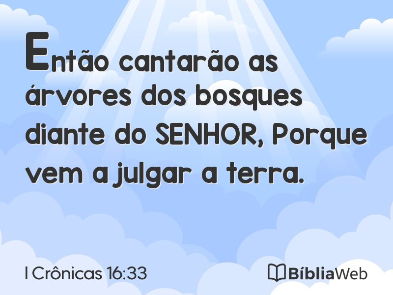 I Crônicas 16:33 em imagem para compartilhar
